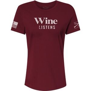 Grunt Style Women’s Wine Listens T-Shirt XXL Relaxed Fit Maroon NWT Graphic Tee